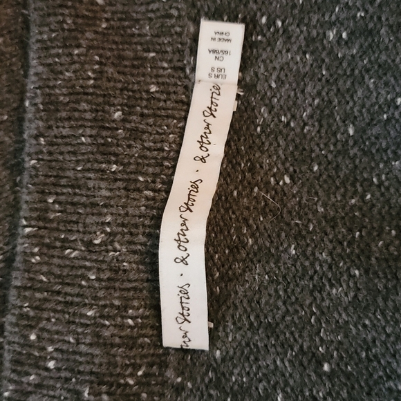 & Other Stories Boat Neck Sweater Small Grey Speckled - Picture 2 of 6